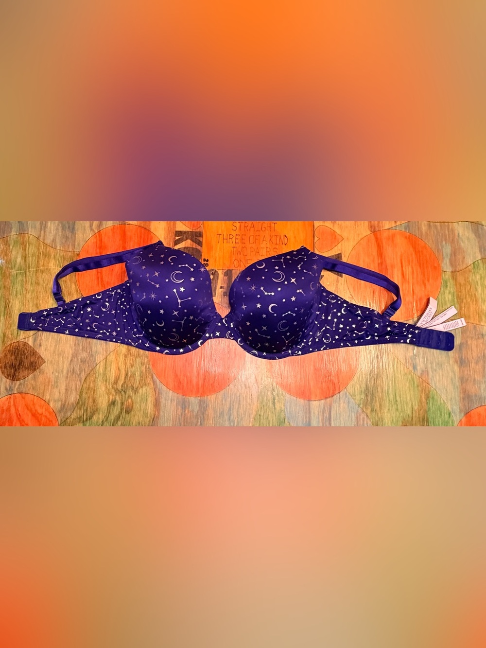 Victoria's Secret Sexy Tee Lightly Lined Demi Bra size 36D Moon & Stars NWT New